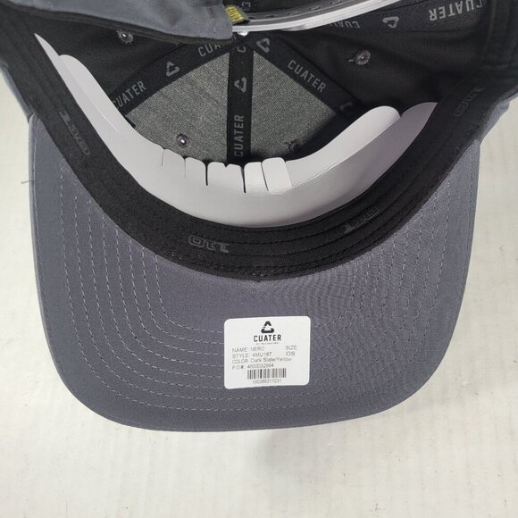 Cuater Grey Flexfit 110 Yellow Embroidered Adjustable Golf Baseball Hat - Picture 5 of 5